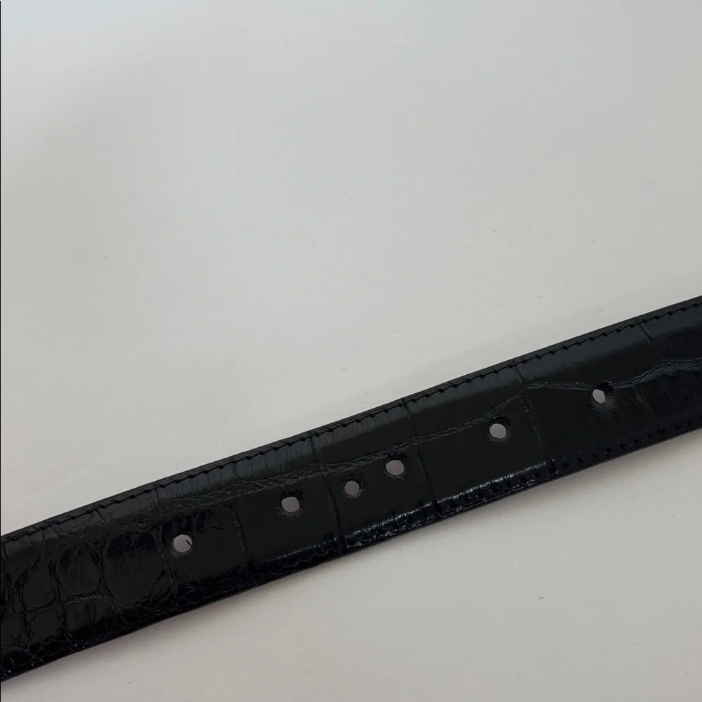 W. Kleinberg Genuine Alligator USA Neiman Marcus Adjustable‎ Belt Black Mens 42